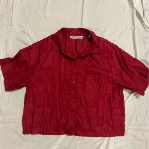 Valerie Stevens Red Lightweight Shirt Jacket